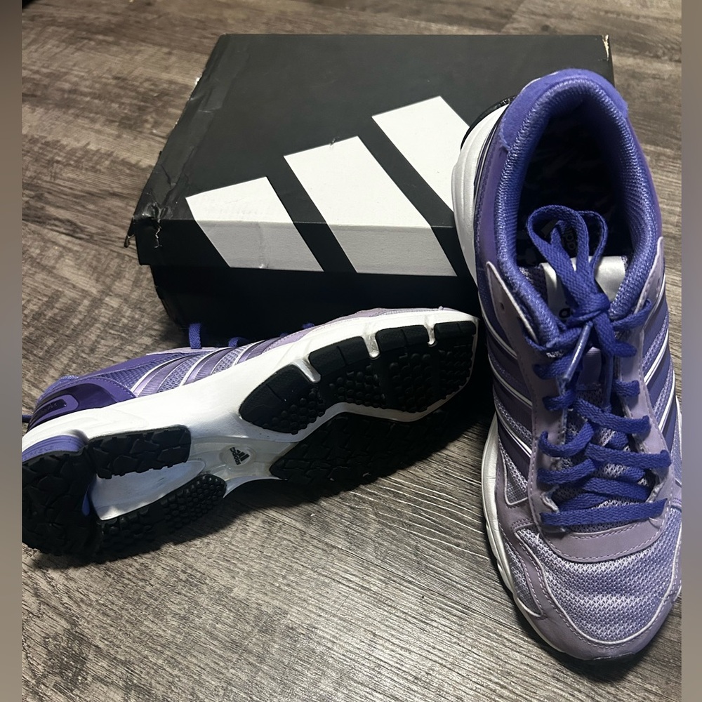 adidas Women's size 9.5 Violet and White Athletic Running Shoes